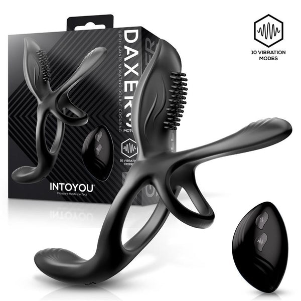 Daxer Doble Anillo Pene con Estimulador de Clítoris y Perineo - Intoyou - Anillo vibrador para el pene (con y sin vibración)
