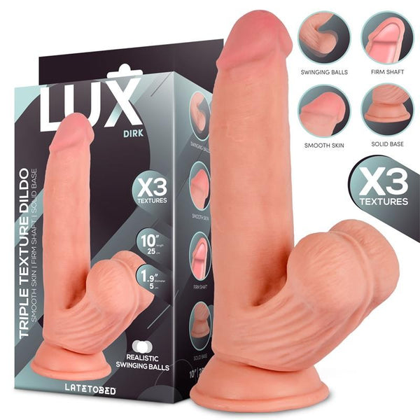 Dirk Dildo Triple Densidad con Testículos Oscilantes - LUX - Dildos o Consoladores