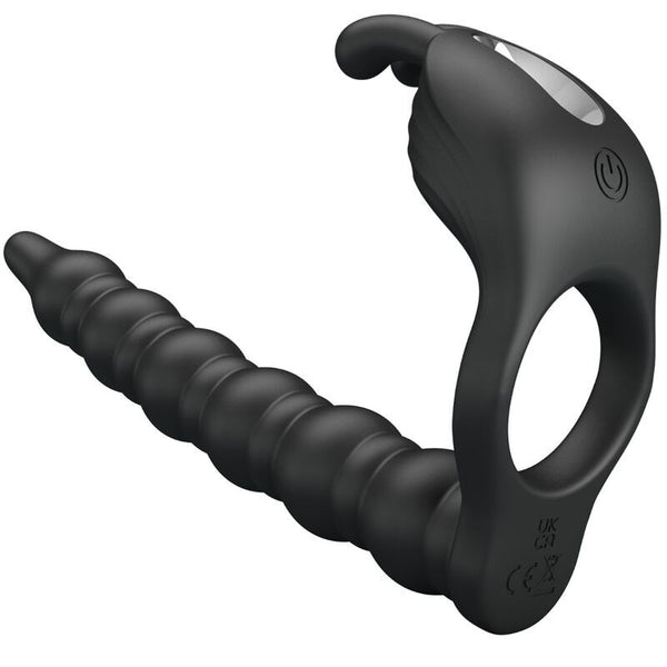 Blackney Anillo Pene Vibrador con Plug - PrettyLove - Anillo vibrador para el pene (con y sin vibración)
