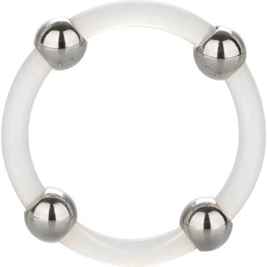 Anilla de Silicona con Bolas de Acero Talla L - CaliforniaExotic - Anillo vibrador para el pene (con y sin vibración)