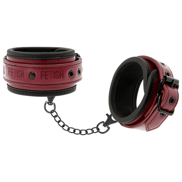 Esposas Tobillo Cuero Vegano Rojas - FetishSubmissive - Esposas para BDSM
