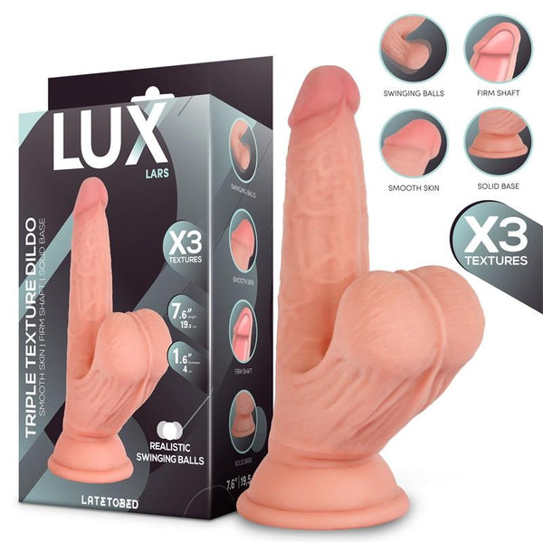Lars Dildo Triple Densidad con Testículos Oscilantes - LUX - Dildos o Consoladores