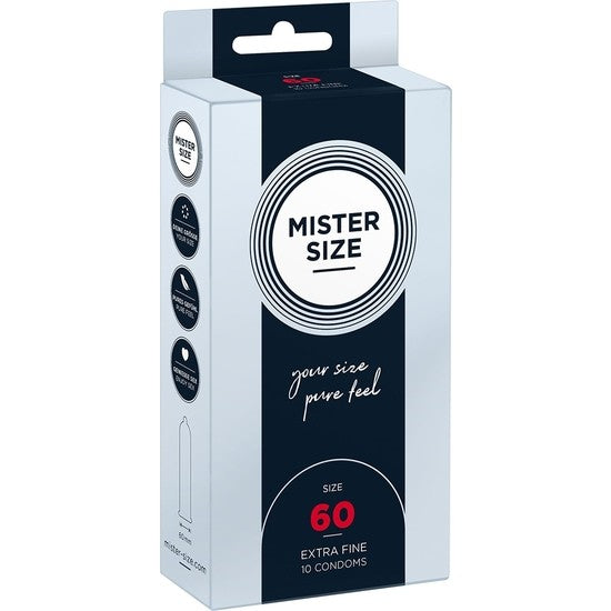 Mister Size Talla 60 Caja 10 uds extrafinos - Mister Size - Comprar preservativos o condones