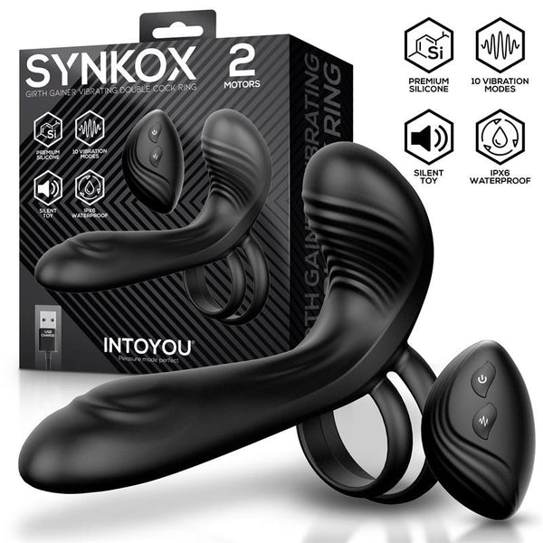 Synkox Girth Gainer Doble Anillo con Vibración - Intoyou - Anillo vibrador para el pene (con y sin vibración)