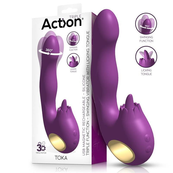 Vibrador Toka con Oscilación y Lengua - Action - Vibradores