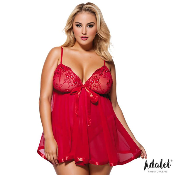 Babydoll rojo floral Talla XL 0