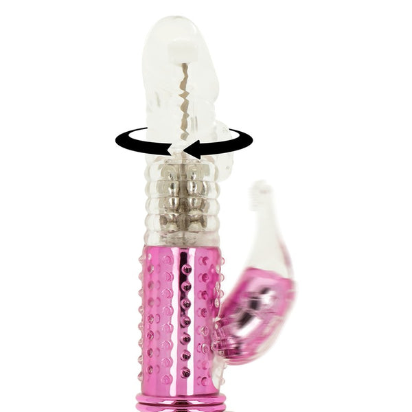 Vibrador con rotación y estimulación de clítoris