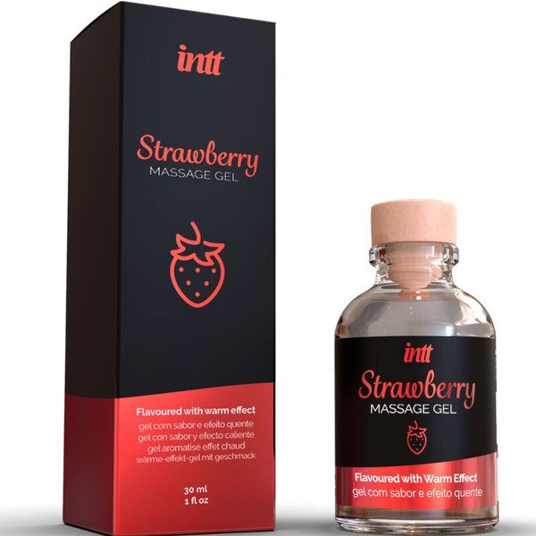 Gel Masaje Sabor Fresa y Calor - Intt - Lubricantes sexuales