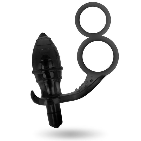 Plug anal vibrador con anilla doble