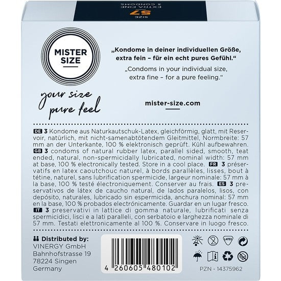 Mister Size Talla 57 Caja 3 uds extrafinos