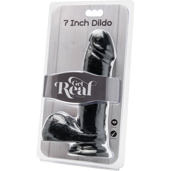 Consolador negro con testículos 18 cm