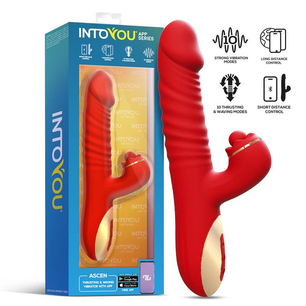 Ascen Vibrador con Thrusting y Waving Con APP