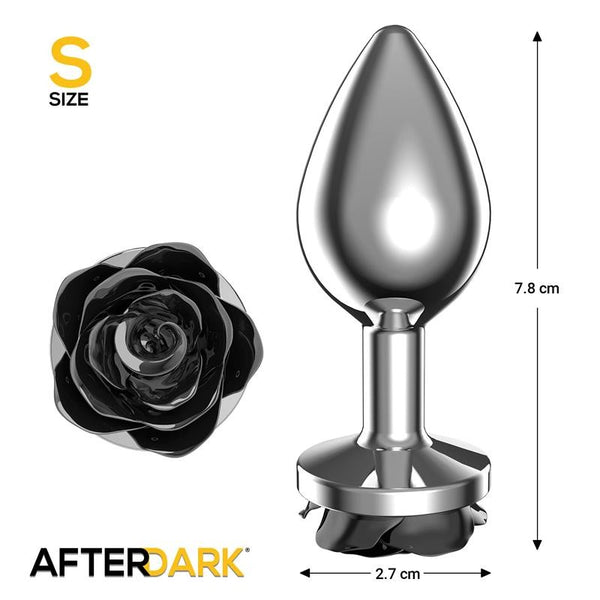 Plug de Metal con Rosa Negra Talla S