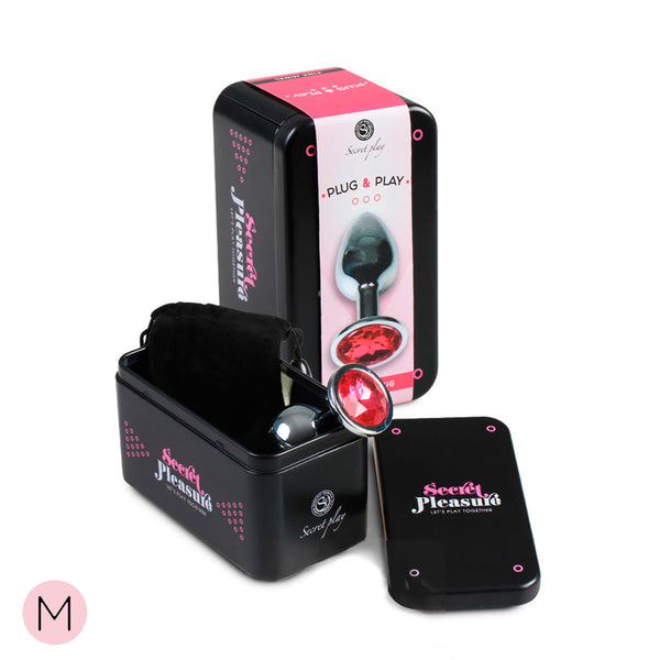 Plug metalico M con brillante rojo