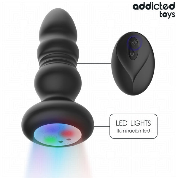 Plug Anal Vibrador Thrusting con luz Led