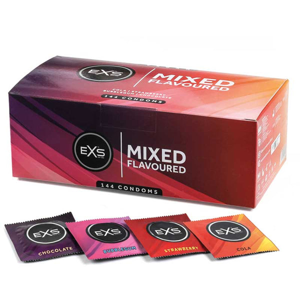 Condones Sabores Mixed Flavours 144 uds - EXS - Preservativos (1)
