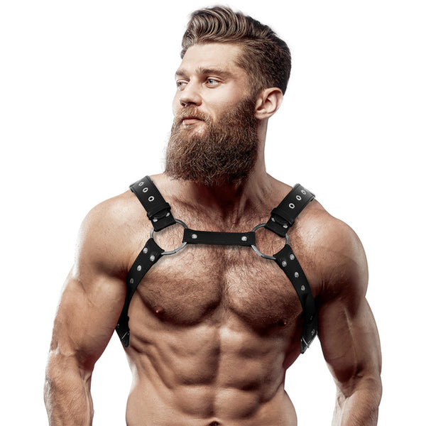 Arnés Torso Masculino con Tachuelas - FetishSubmissive - Lencería sexy para hombre
