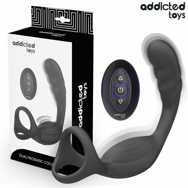 Anillo Doble con Vibrador Prostático - Addicted Toys - Anillo vibrador para el pene (con y sin vibración)