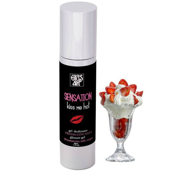 Lubricante fresas con nata 50ml - Eros-Art - Lubricantes sexuales