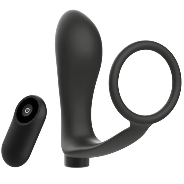 Anilla para pene con plug vibrador - Addicted Toys - Anillo vibrador para el pene (con y sin vibración)