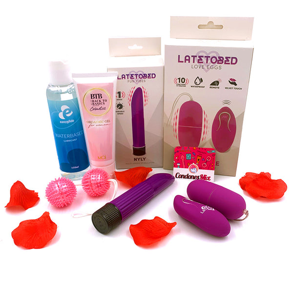 CM Kit perfecto para ella, que se compone de: Mini vibrador, Huevo vibrador, estimulante y Lubrincate neutro. Kit para ella: Pleasure Mix