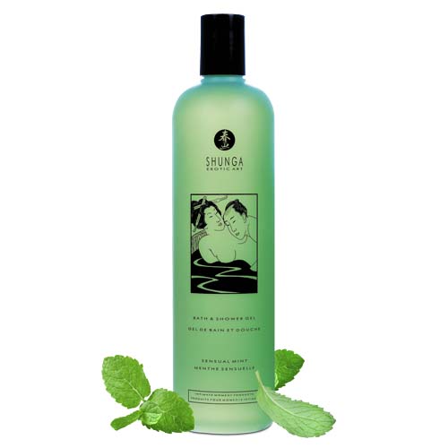 Shunga Shunga Gel Masaje Menta, comestible, la piel se vuelve receptiva a las caricias elevándote hasta el límite de la imaginación. Gel Menta 500 ml