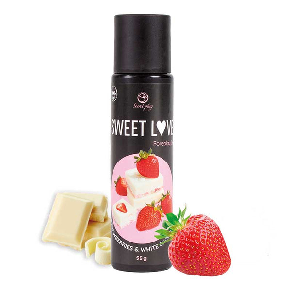 Gel lubricante comestible fresa y chocolate blanco - Secret Play - Tangas Comestibles Bragas y chuches