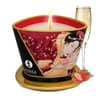 Shunga Vela con aroma a dulce y auténtica Fresas y cava. Fórmula mejora con ingredientes totalmente naturales. Duración hasta de 40 horas encendida. Vela Romance 170 ml