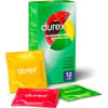 Durex Auténticos sabores a frutas. Fresa-Manzana-Plátano-Naranja. Condones de colores y sabores. Aromas a frutas dulces. Forma recta. Saboréame 12 uds