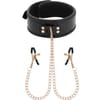  . BegMe Collar negro con cadenas y pinzas para pezones 0 . 