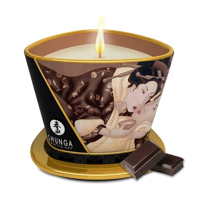 Shunga Vela con aroma a dulce y auténtico Chocolate. Fórmula mejora con ingredientes totalmente naturales. Duración hasta de 40 horas encendida. Vela Excitacion 170 ml