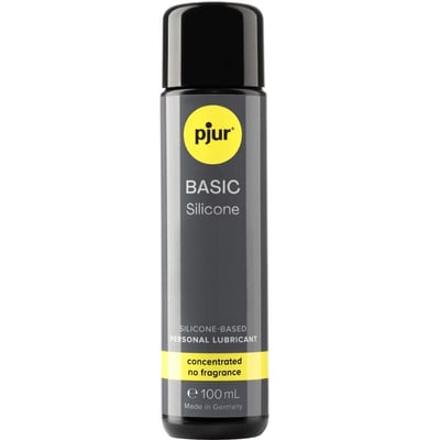 Pjur Lubricante de larga duración 100 ml. De base silicona, con propiedades ultra deslizantes y más duración de su efecto. Basic Glide 100 ml