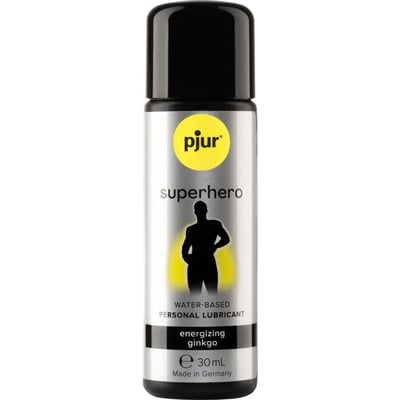 Pjur Lubricante de fórmula ecológica a base de agua con ginkgo. Propiedades vigorizantes y fortificantes Superhero Lubricante 30 ml.
