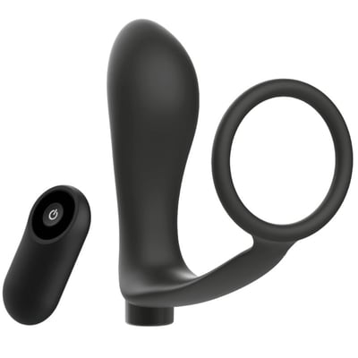Anilla para pene con plug vibrador 0