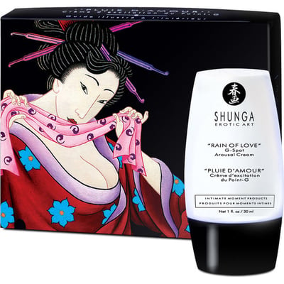 Shunga Crema pensada para la estimulación del punto G. Compatible con los preservativos. Lluvia de Amor Crema Punto G