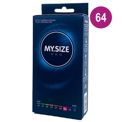 MySize Marca de preservativos My.Size, 7 tamaños diferentes para más comodidad. talla 64 con forma recta para mayor agarre. Talla 64 caja 10 uds