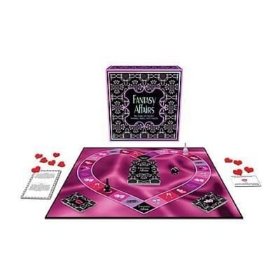Keepher Games Juego de mesa para parejas, es un juego para dos jugadores que dispone de un tablero y tarjetas con pruebas, fantasías y acciones para realizar. Fantasy Affairs
