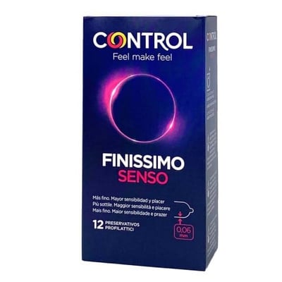 Control Condones ultra finos. Sensitivos, contacto total. Perfectos para sentir a la máxima potencia. Forma adapta, látex 100% natural. Senso 12 uds