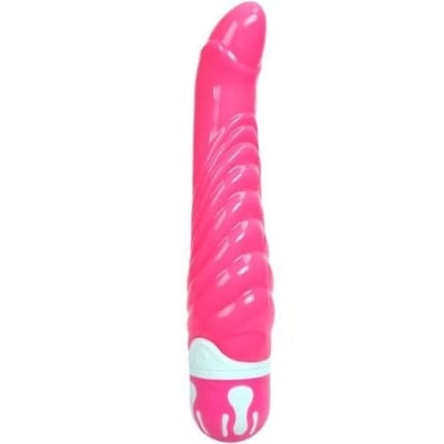 Vibrador de color rosa, ideado para estimular el punto G sin problemas.