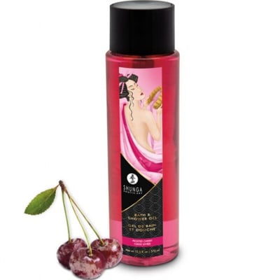 Shunga Gel de baño rico en vitaminas, para dejar una piel suave, dulce y con un increíble aroma a cereza. Gel Cereza 250 ml