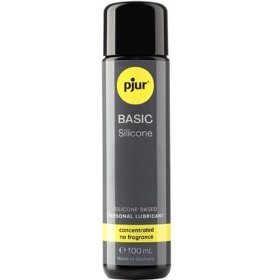 Pjur Lubricante de larga duración 100 ml. De base silicona, con propiedades ultra deslizantes y más duración de su efecto. Basic Glide 100 ml