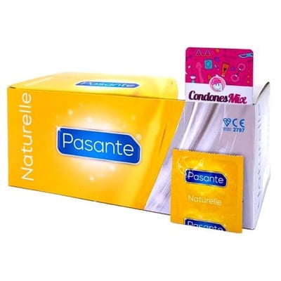 Pasante Preservativo con forma anatómica para facilitar su colocación y ganar comodidad. Los condones más naturales de Pasante. Natural 144 uds