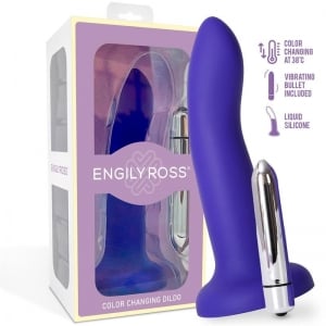 Dildo que Cambia de Color Púrpura a Rosa de 14 cm 0