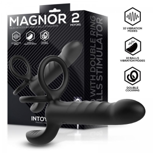 Magnor Dildo con Anillo Doble y Estimulador de Testículos 0
