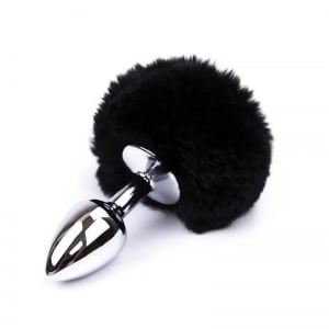 Plug Anal con Pompón Negro Talla S 0