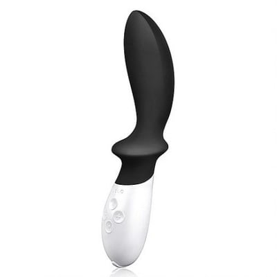 Lelo Vibrador con diseño sofisticado, punta curvada, de silicona y 100% sumergible. Loki Obsidian