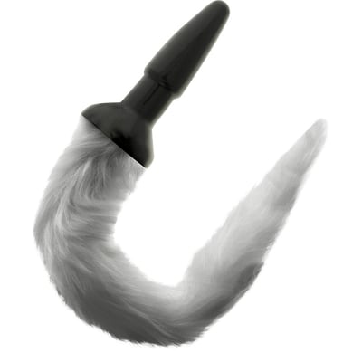 Plug anal silicona con cola gris 0