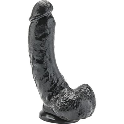 Consolador con testiculos 20,5 cm negro 0