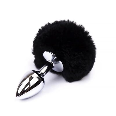 Plug Anal con Pompón Negro Talla S 0