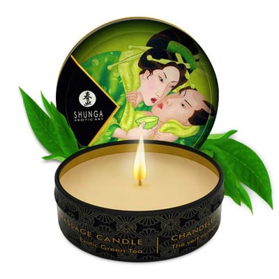 Shunga Vela natural con aroma Te Verde para poder disfrutar de una velada natural y en un ambiente agradable. Vela con duración de 7 horas encendida. Vela Zenitude 30 ml